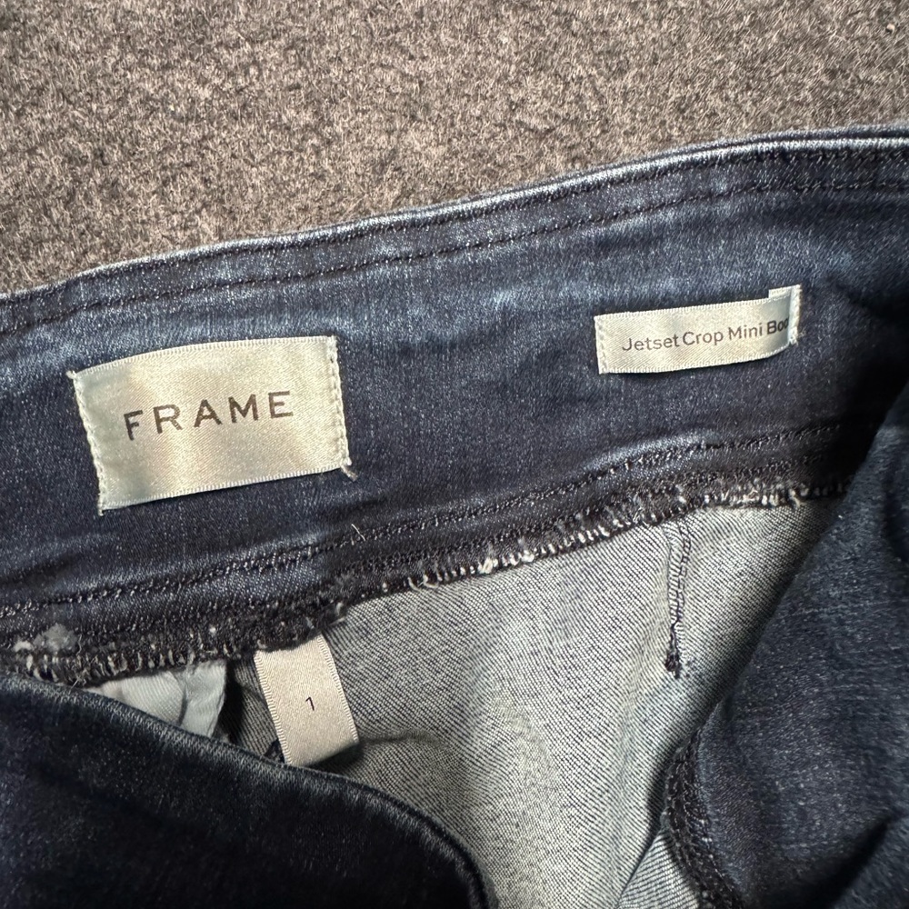 Frame The Jet Set Crop Mini Bootcut Flare Pull On Blue Jeans in Keller 1 - Picture 7 of 10